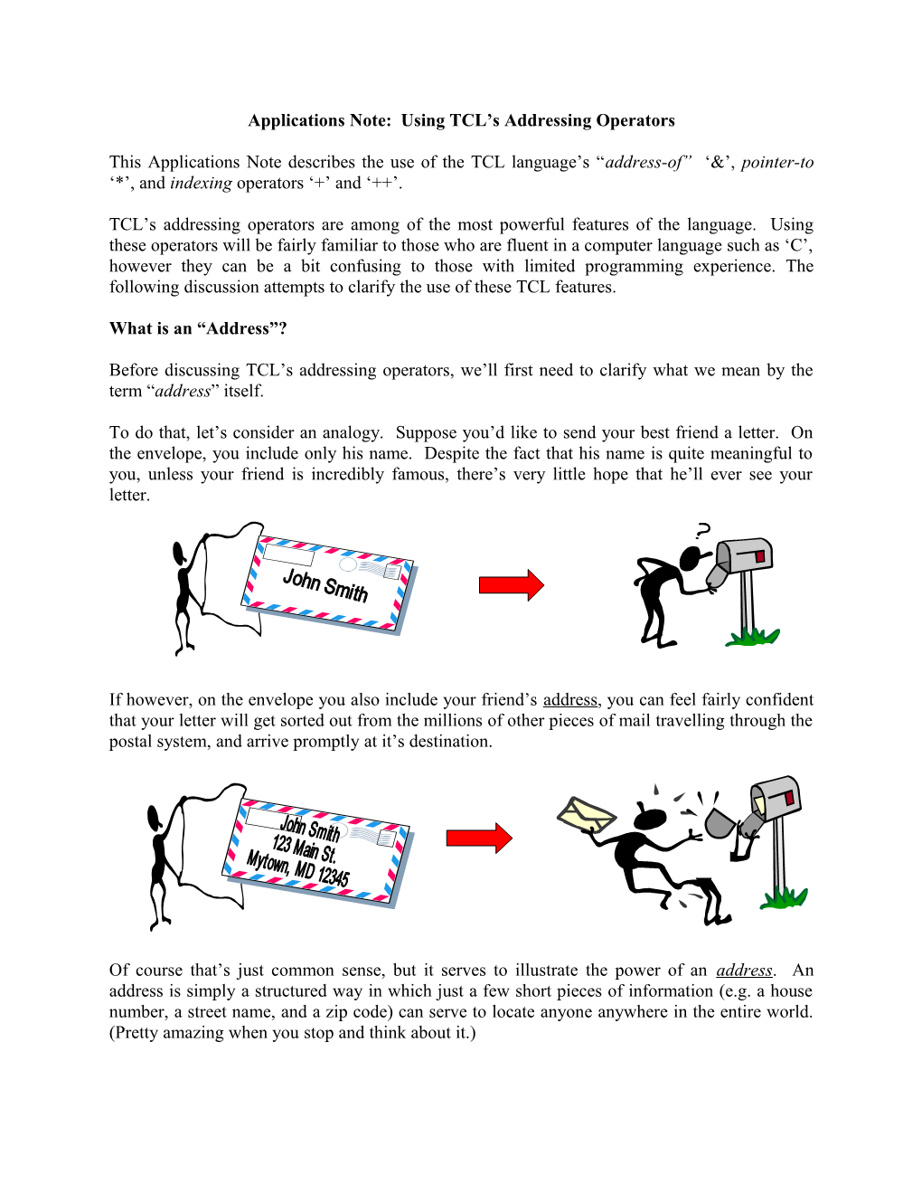 Applications Note: Using TCL S Addressing Operators