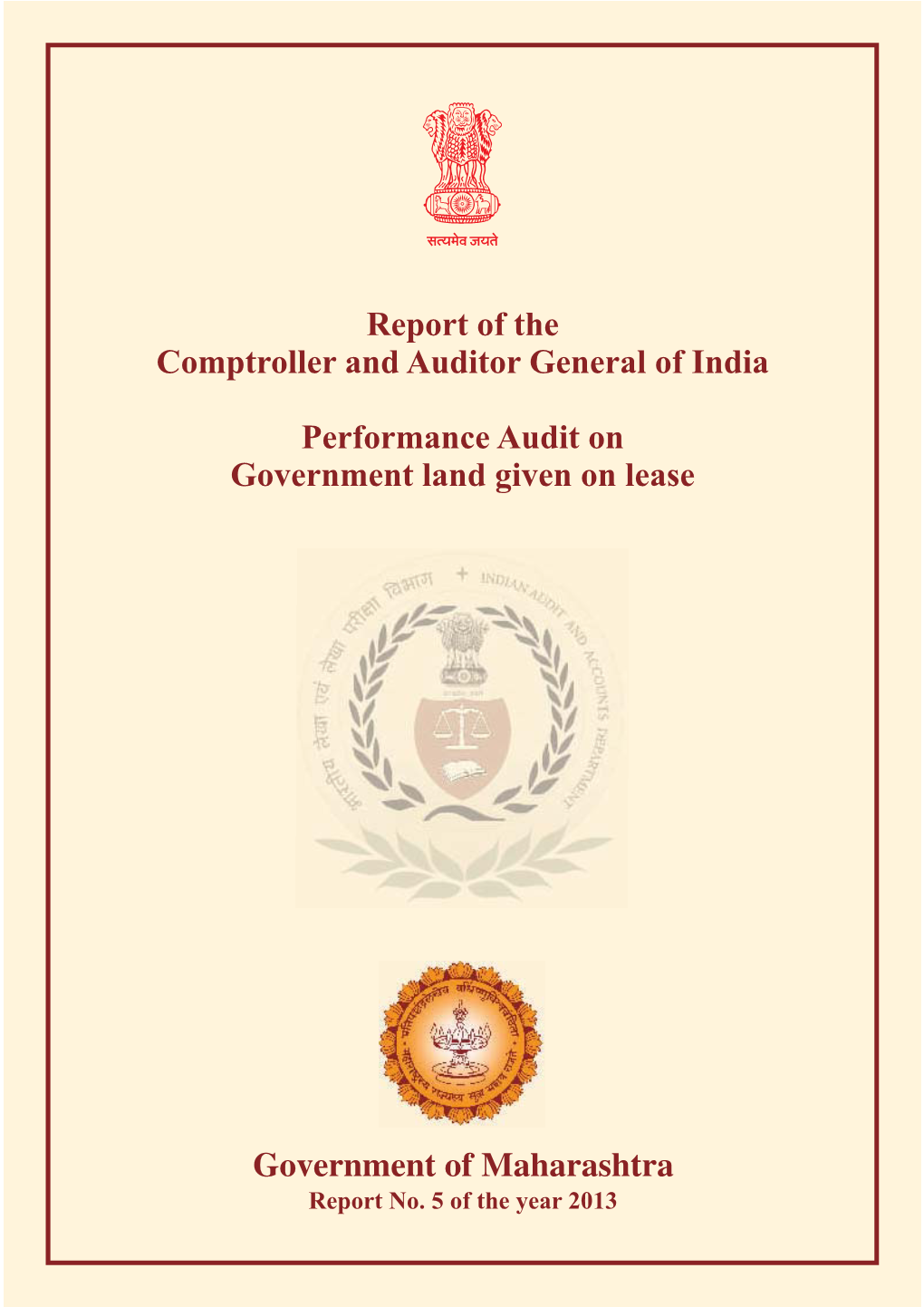 Report of the Comptroller and Auditor General of India Land Given on Lease