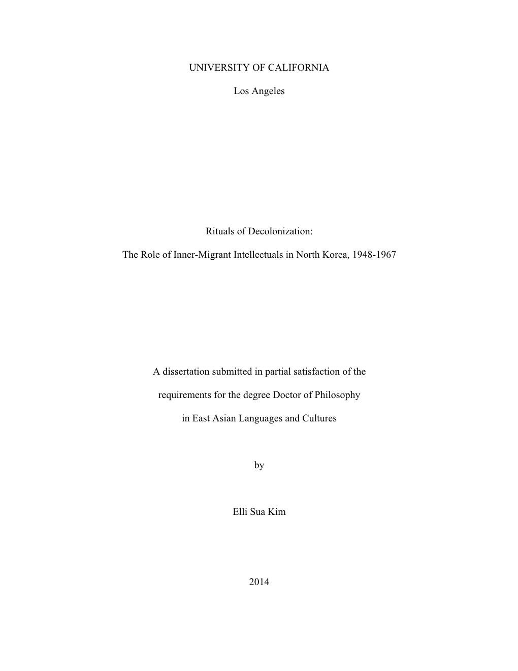 Abstract of the Dissertation