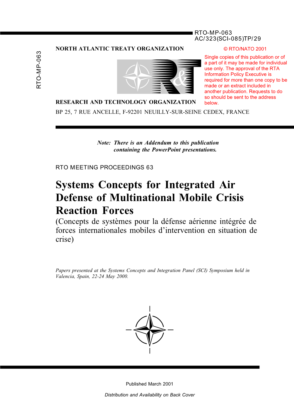 Systems Concepts for Integrated Air Defense of Multinational Mobile