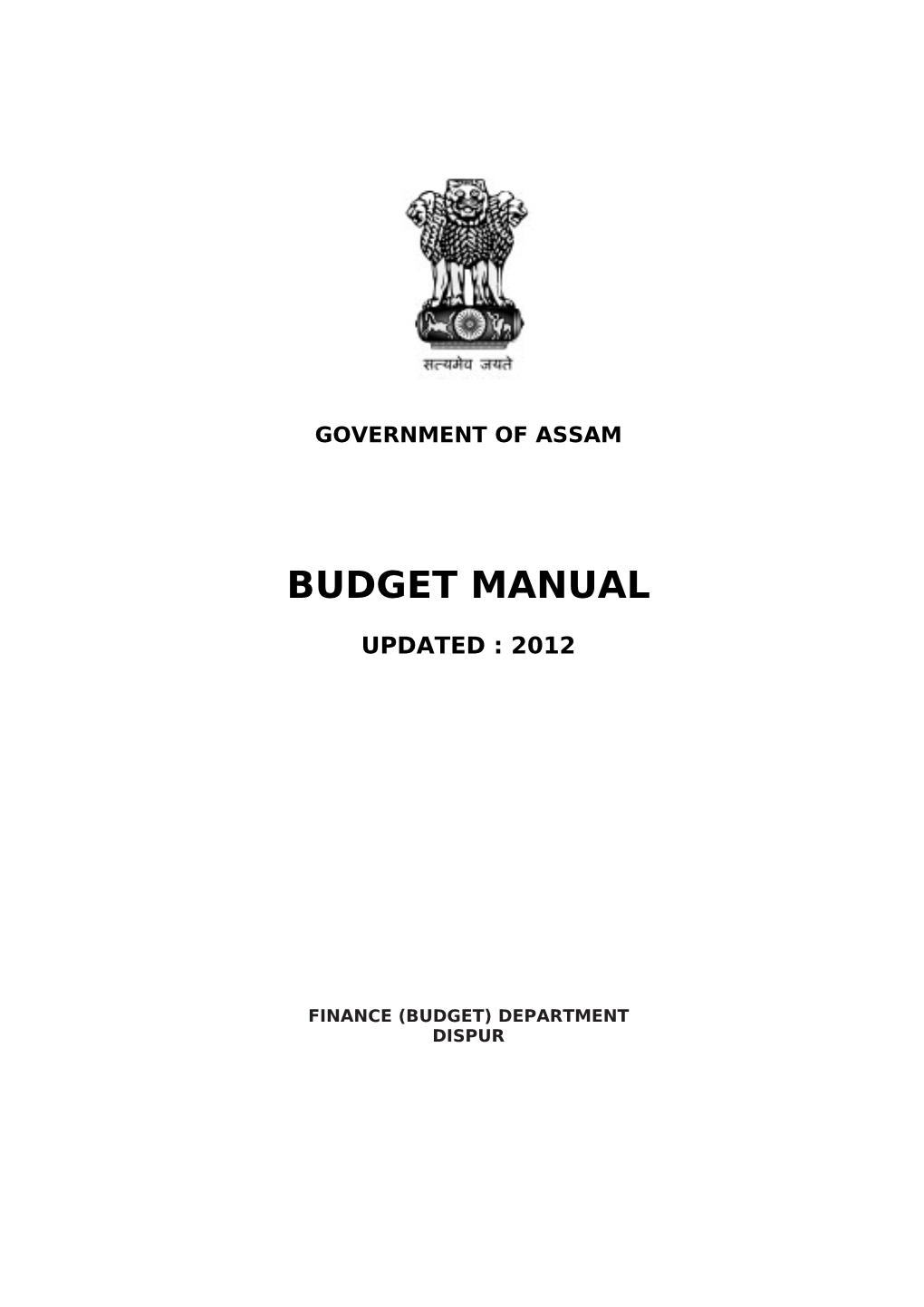 Budget Manual 2012