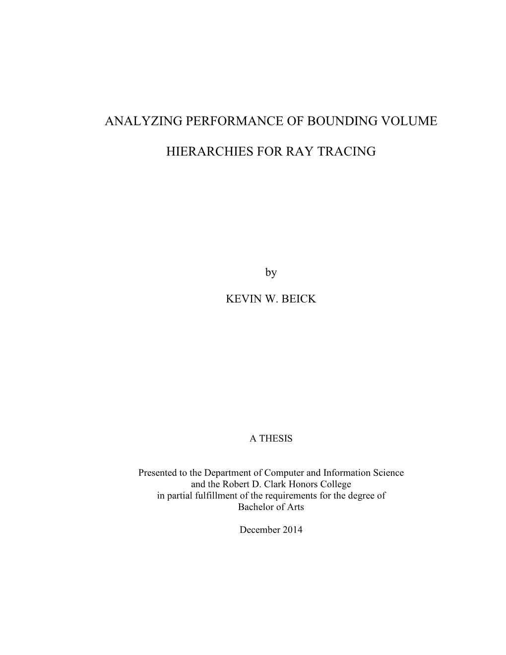 Analyzing Performance of Bounding Volume