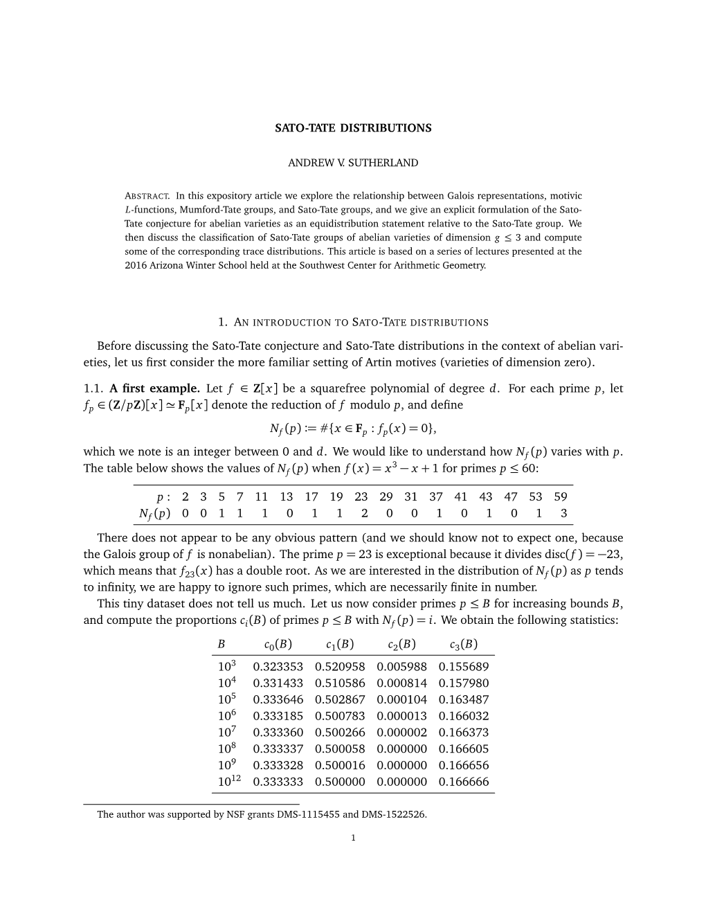 Sato-Tate Distributions