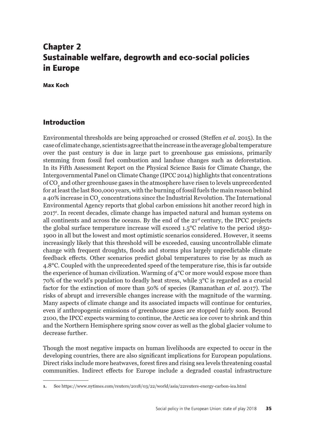 Chapter 2 Sustainable Welfare, Degrowth and Eco-Social Policies in Europe