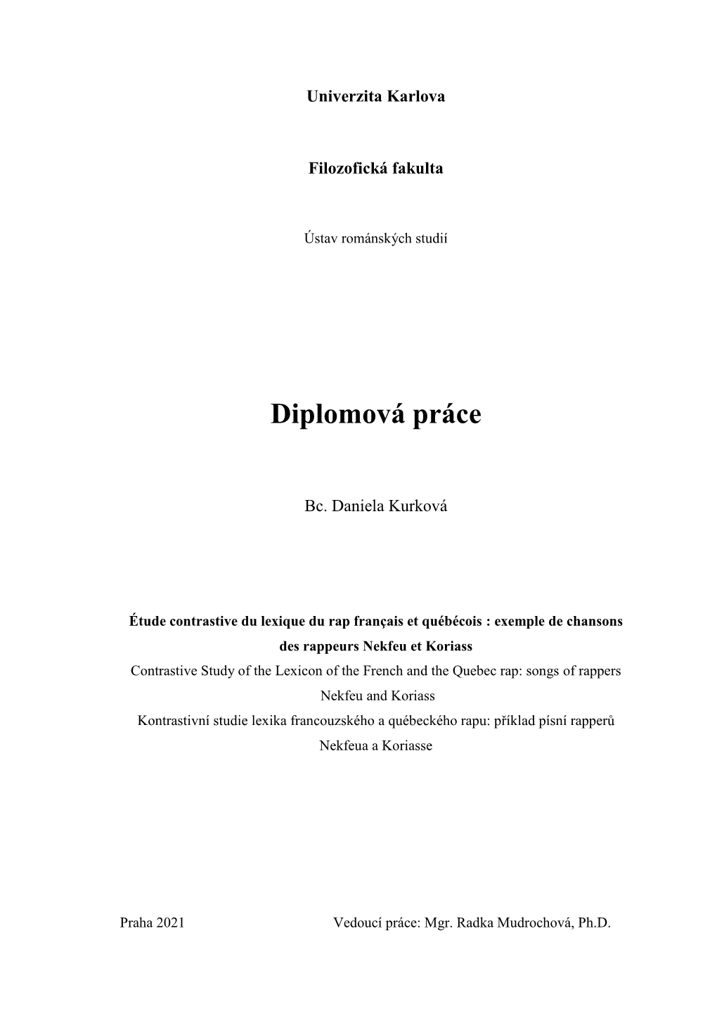 Diplomová Práce