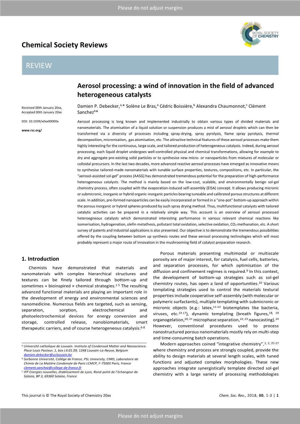 Chemical Society Reviews REVIEW