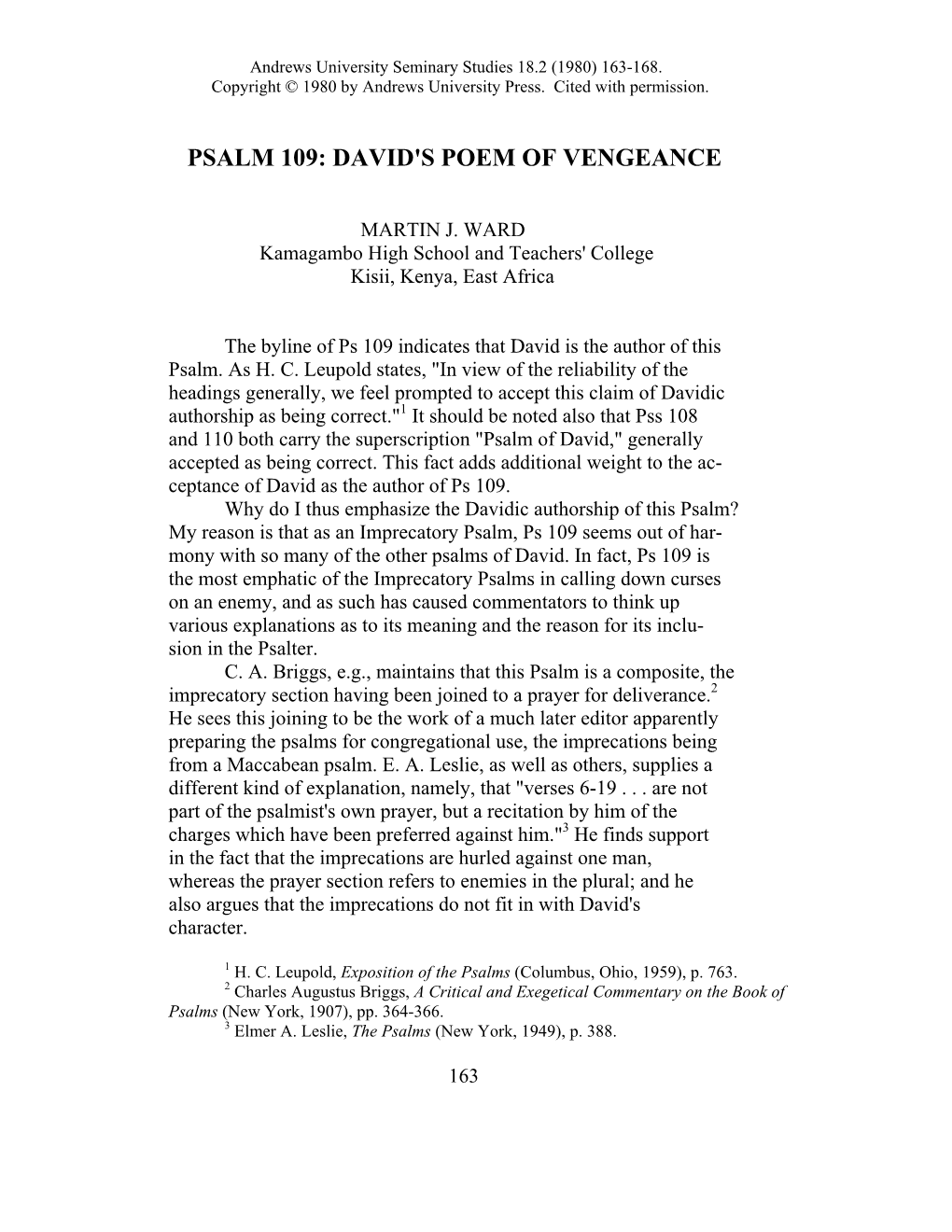Psalm 109: David's Poem of Vengeance