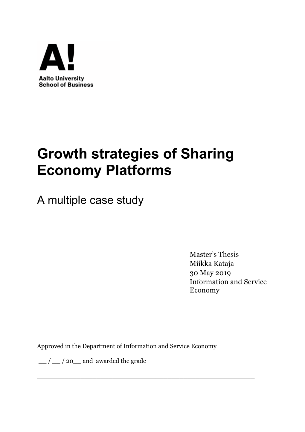 Growth Strategies of Sharing Economy Platforms