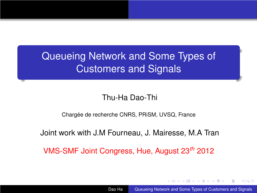 Queueing Network and Some Types of Customers and Signals