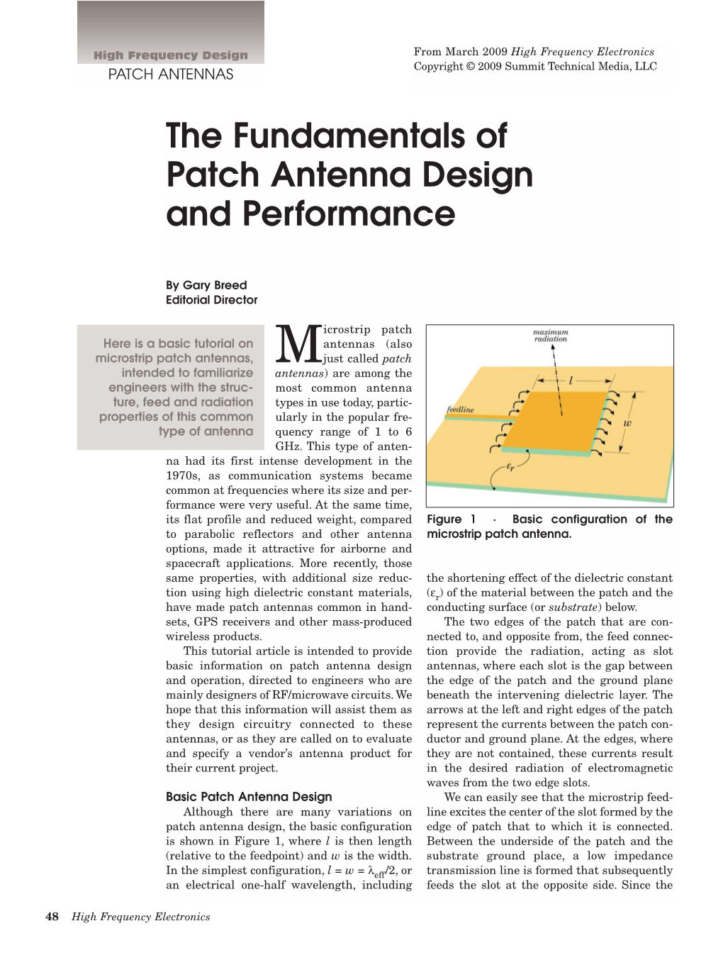 The Fundamentals of Patch Antenna Design and Performance