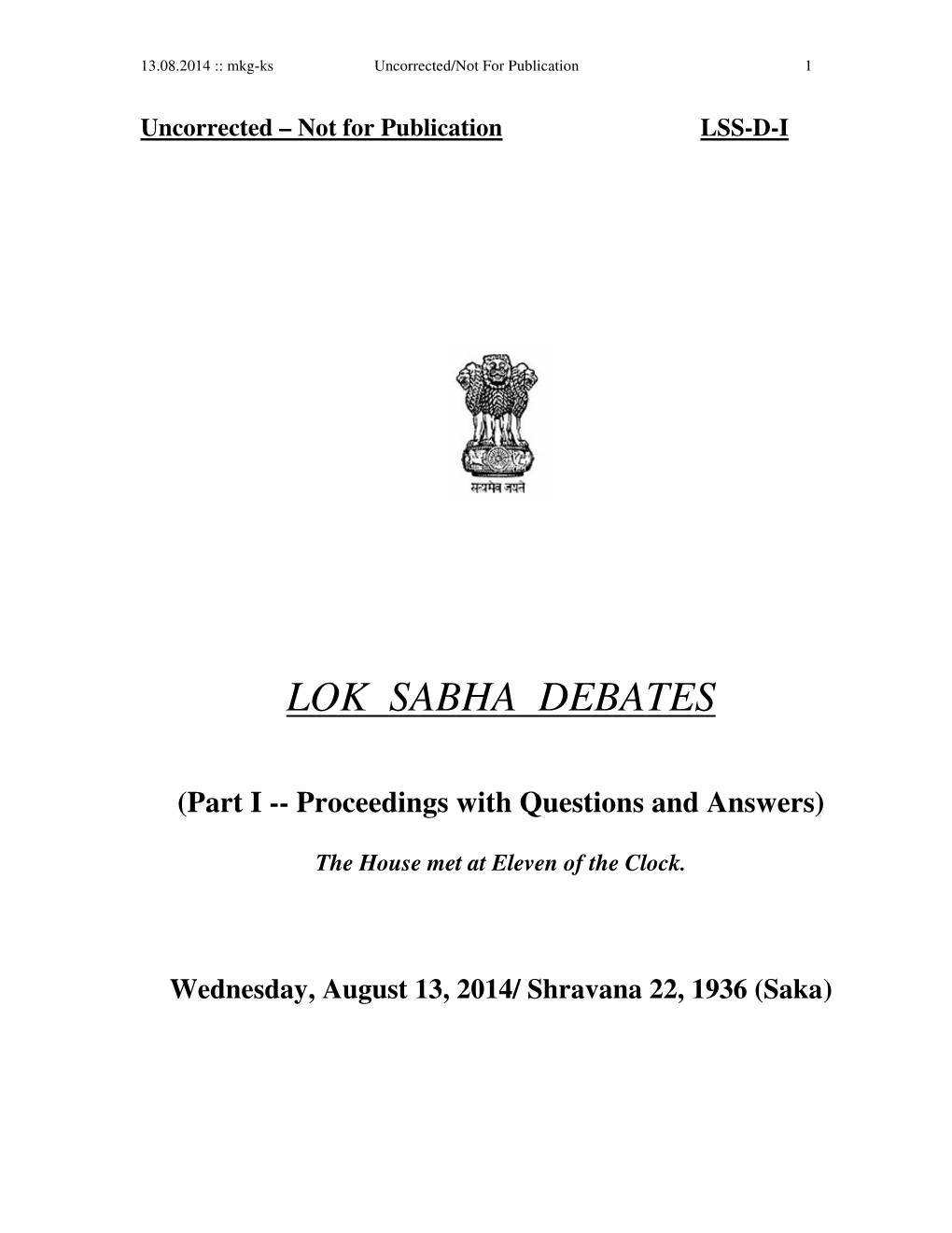 Lok Sabha Debates