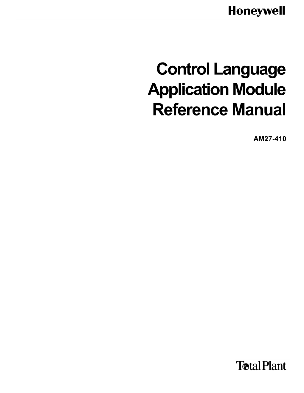 Control Language Application Module Reference Manual