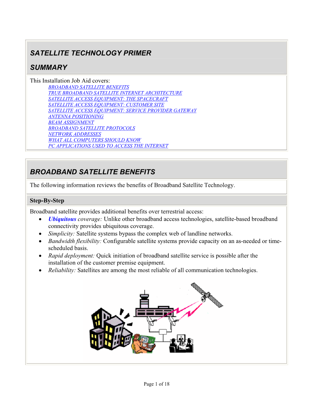 Satellite Technology Primer Summary Broadband