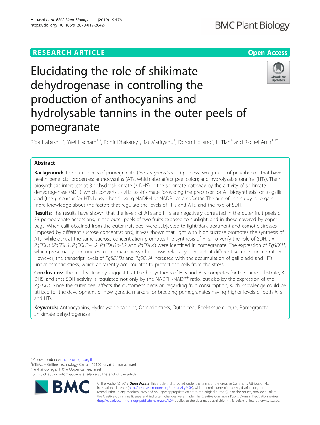 Elucidating the Role of Shikimate Dehydrogenase in Controlling The