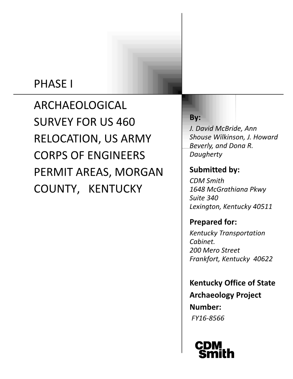 Phase I Archaeological Survey Along US 460 in Morgan County, Kentucky