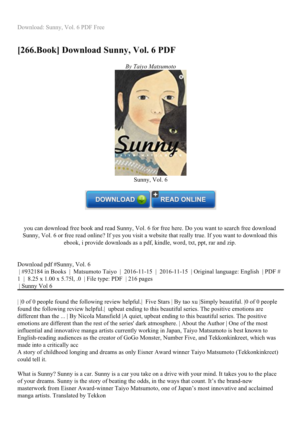 Download Sunny, Vol. 6 PDF