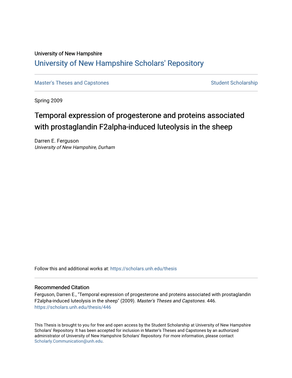 Temporal Expression of Progesterone and Proteins Associated with Prostaglandin F2alpha-Induced Luteolysis in the Sheep