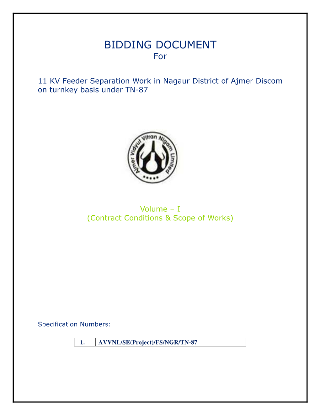 BIDDING DOCUMENT For