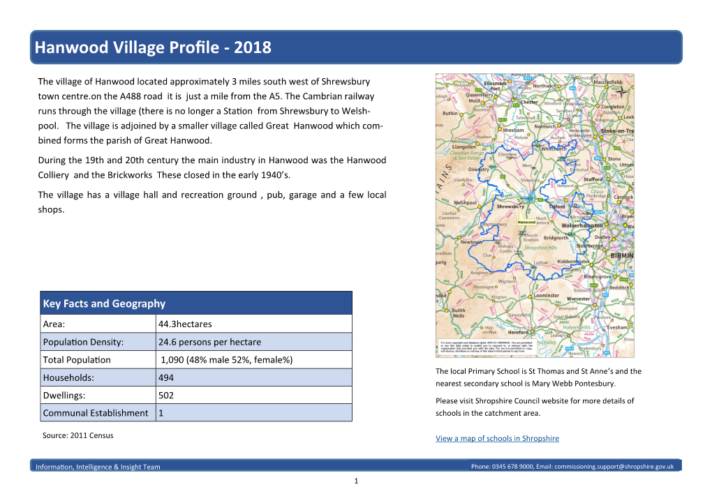 Hanwood Village Profile - 2018