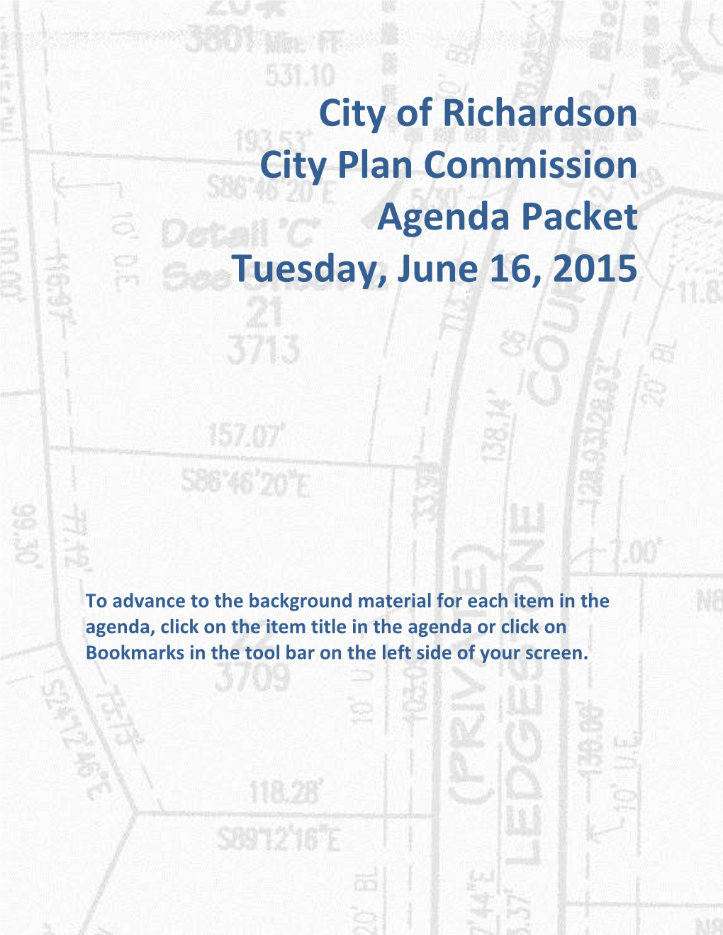 City Plan Commission Agenda Packet Tuesday, June 16, 2015