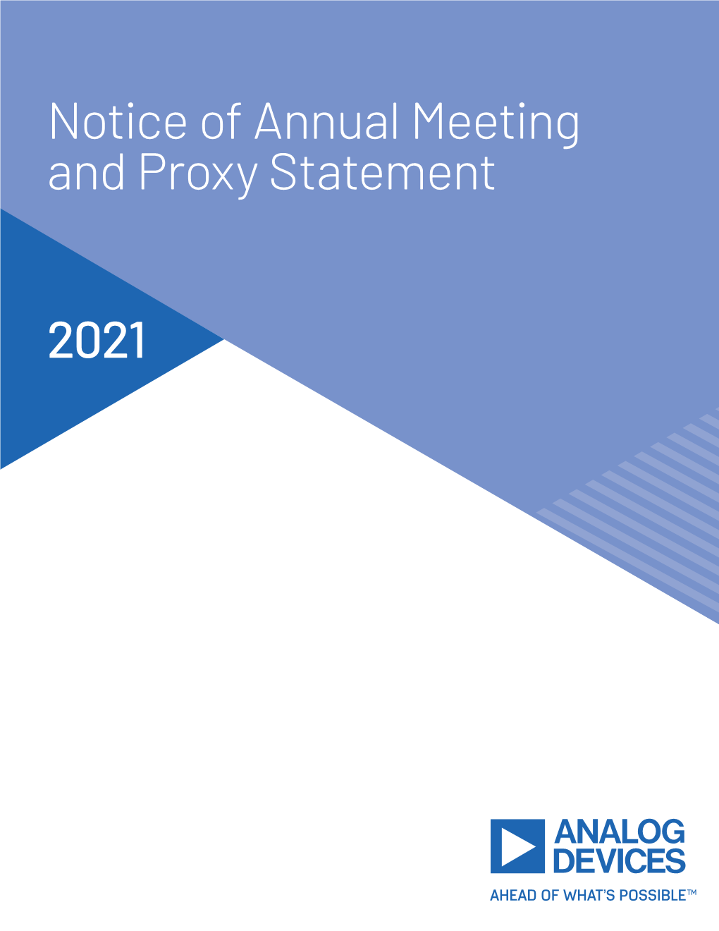 Notice of Annual Meeting and Proxy Statement