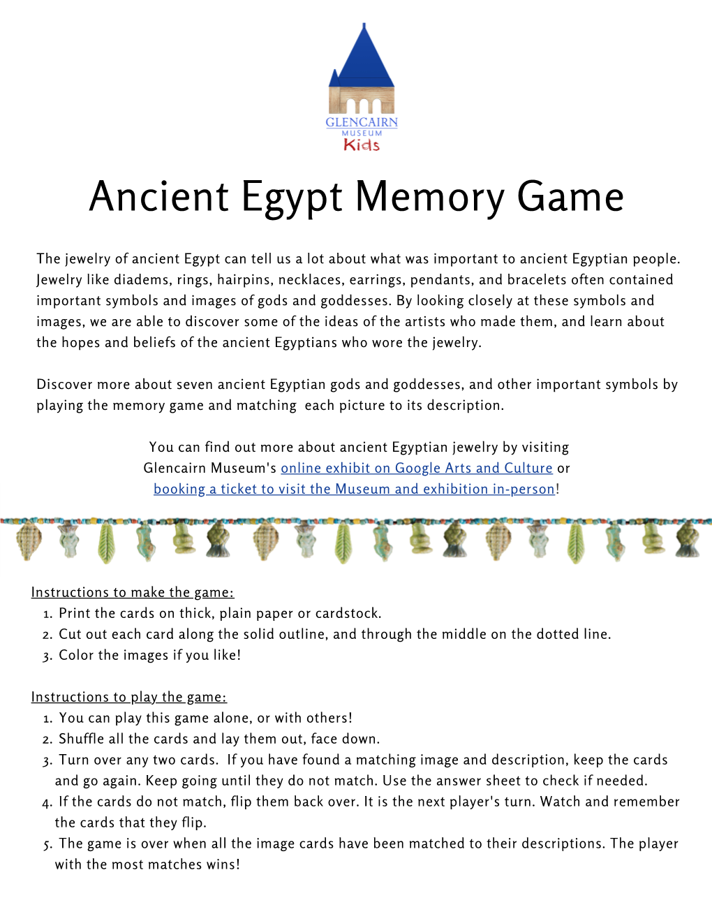 Ancient Egypt Memory Game