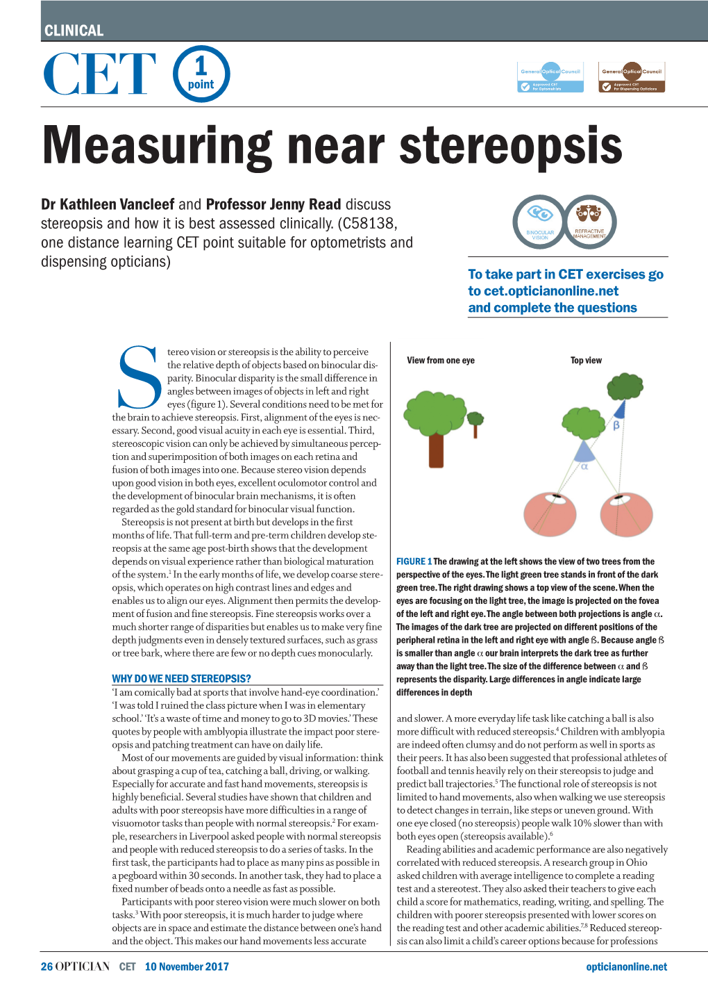 Measuring Near Stereopsis