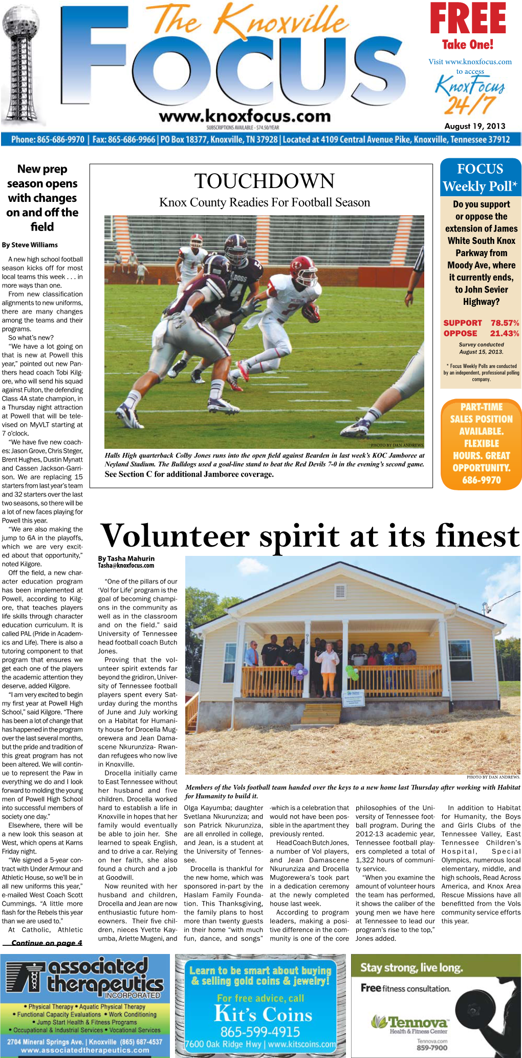 Volunteer Spirit at Its Finest Ed About That Opportunity,” by Tasha Mahurin Noted Kilgore