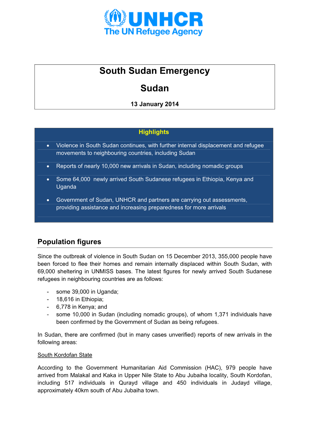 South Sudan Emergency Sudan