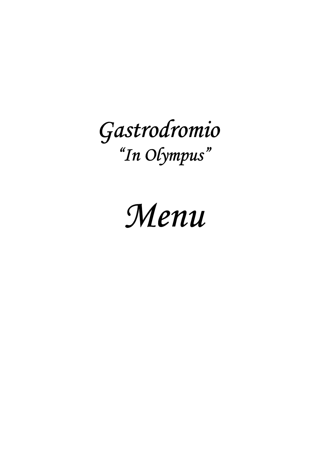 Gastrodromio “In Olympus”