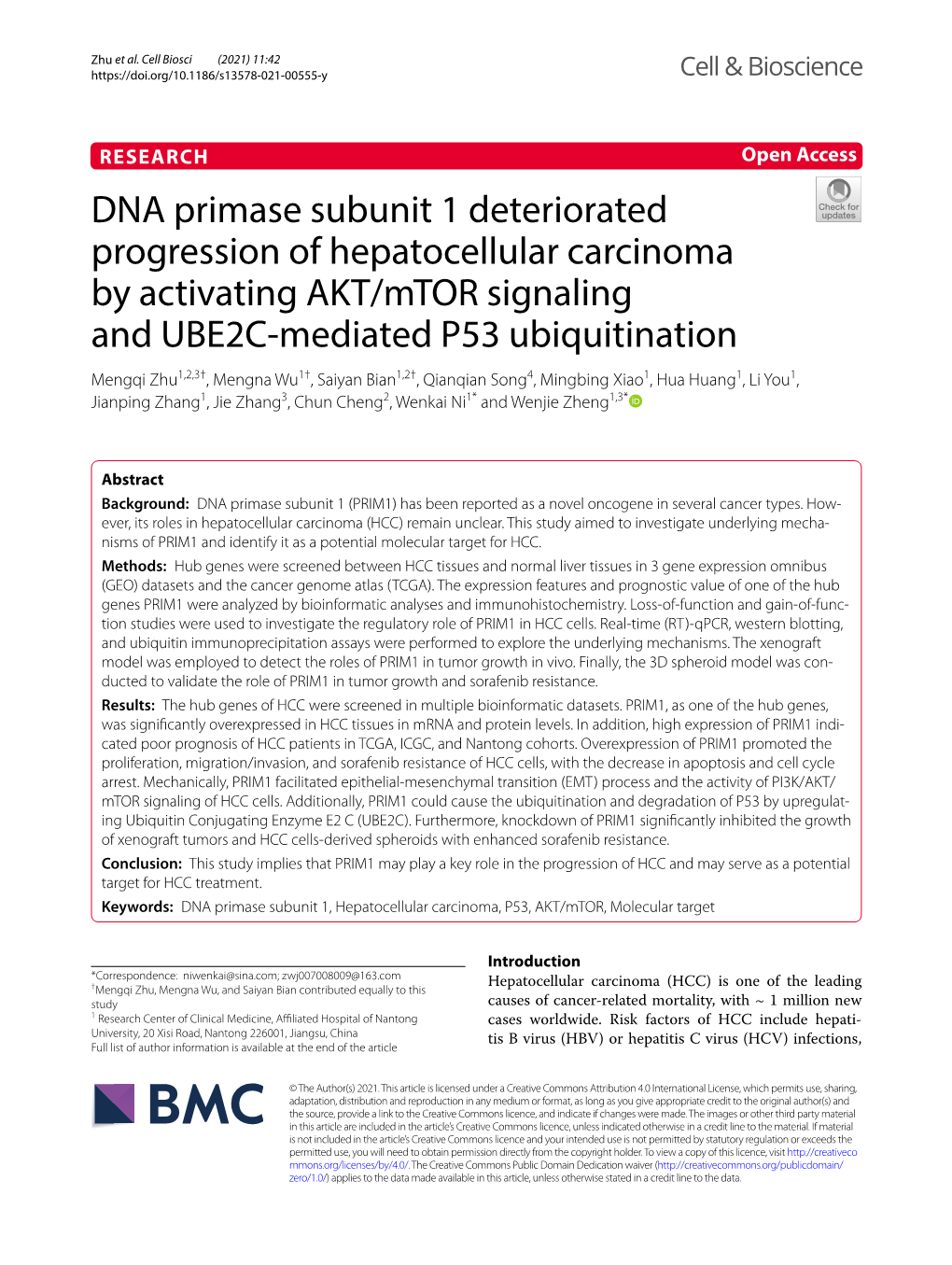 DNA Primase Subunit 1 Deteriorated Progression of Hepatocellular
