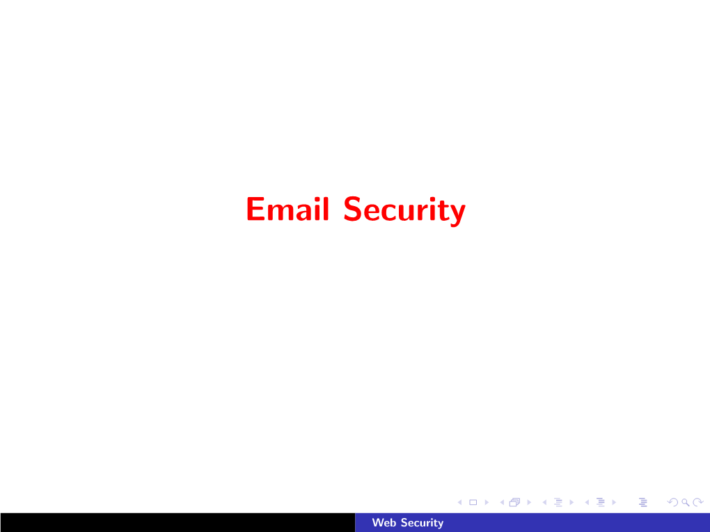 Web Security How Email Works