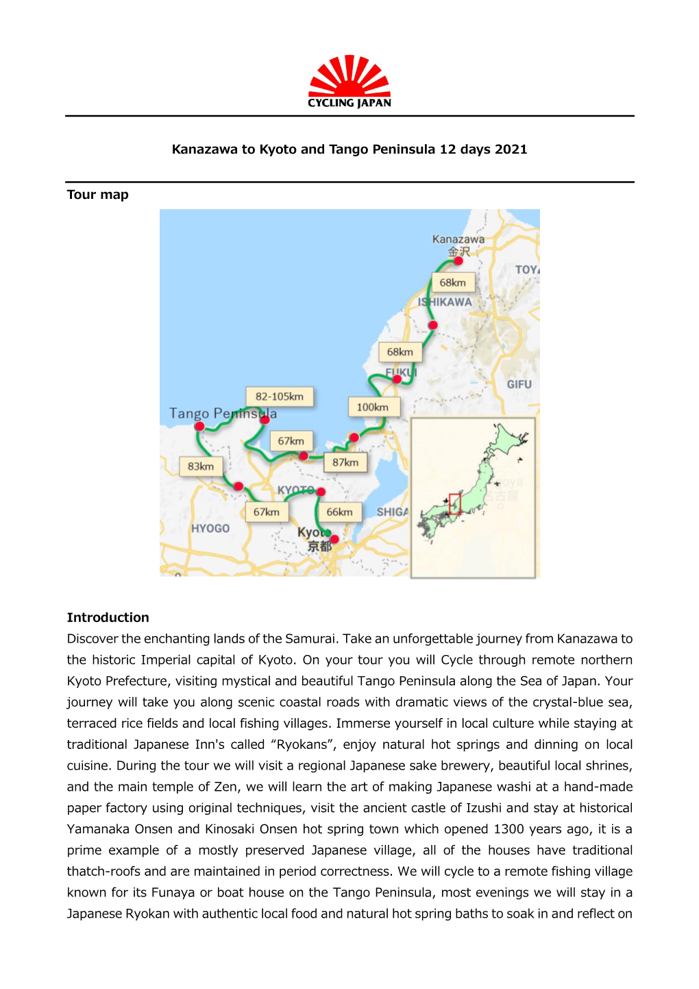 Kanazawa to Kyoto and Tango Peninsula 12 Days 2021