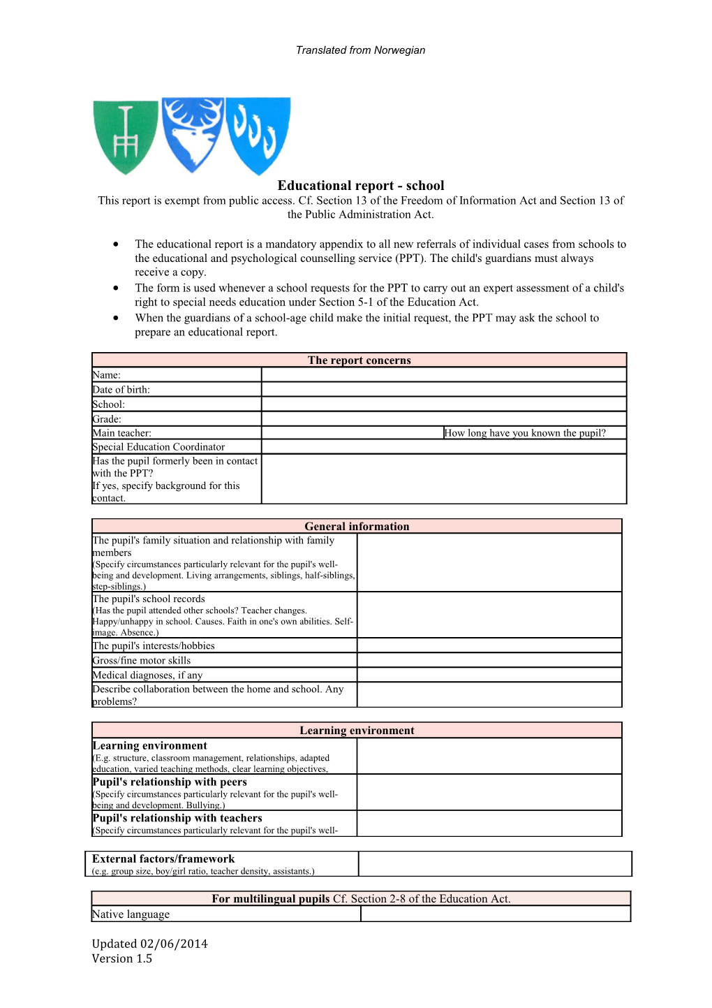 Educational Report - School