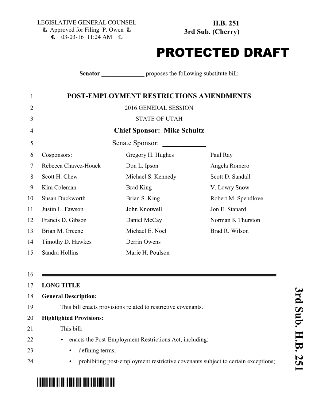 Protected Draft *Hb0251s03*