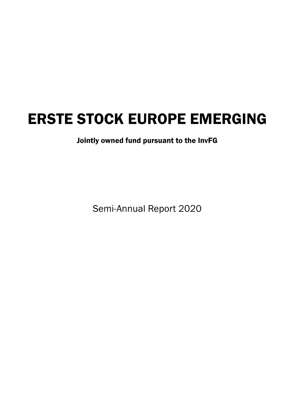 Erste Stock Europe Emerging