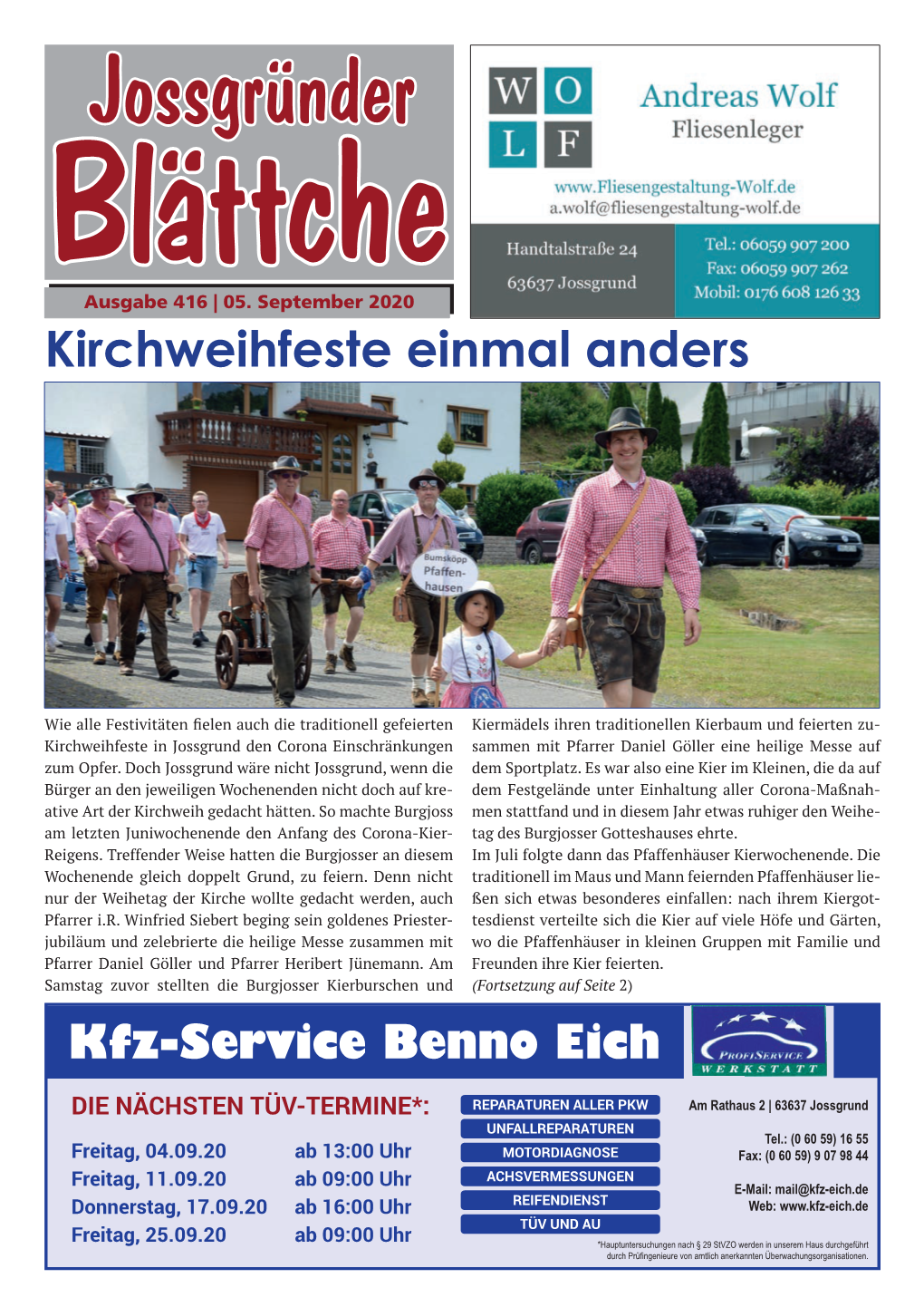 Kirchweihfeste Einmal Anders