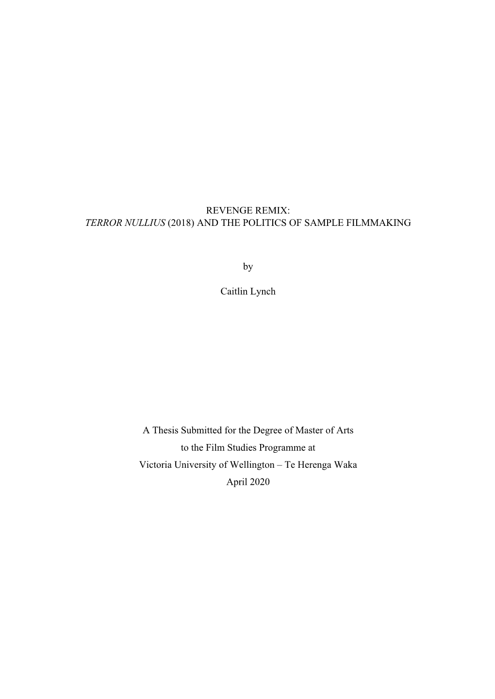 Terror Nullius (2018) and the Politics of Sample Filmmaking