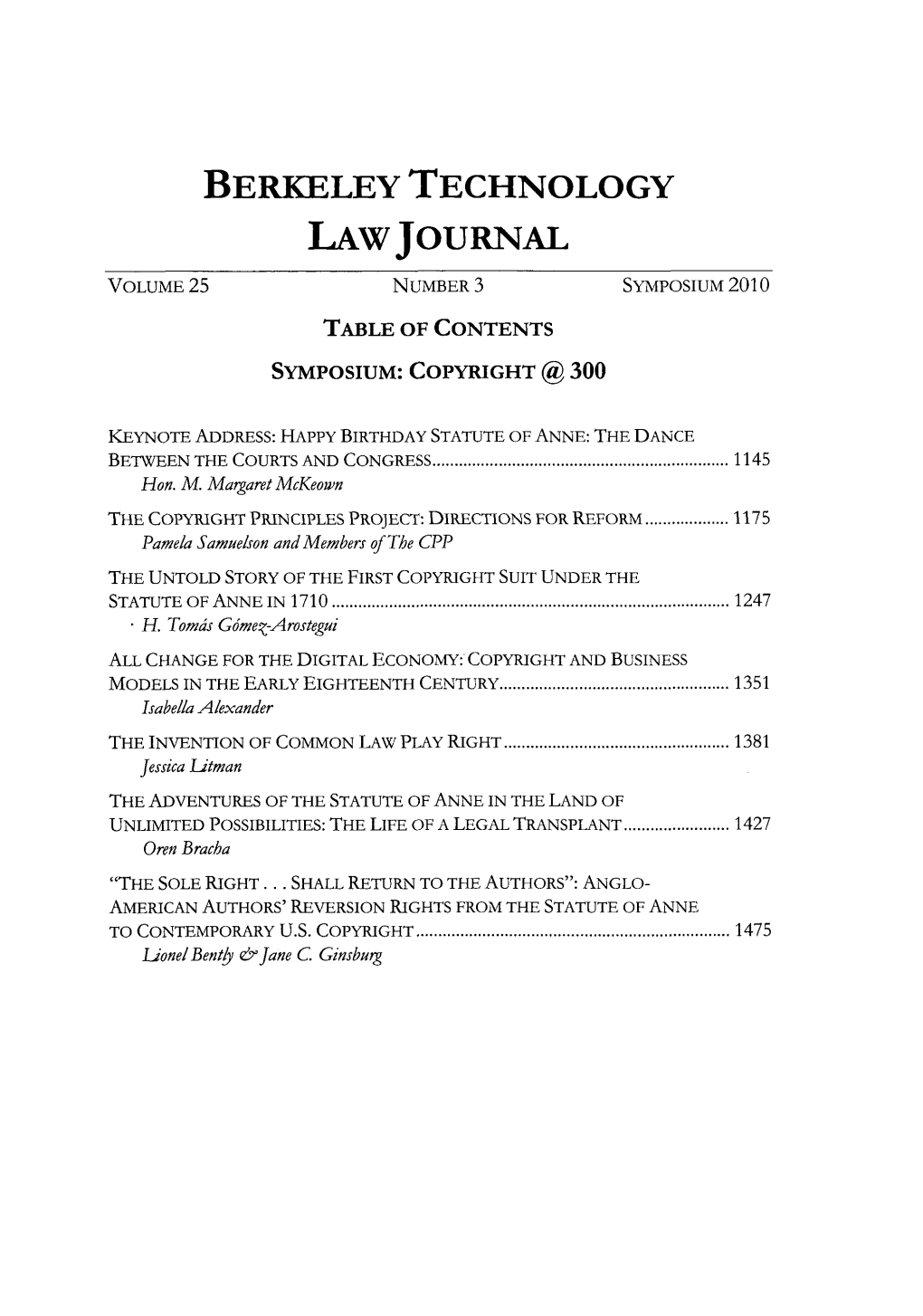 Berkeley Technology Law Journal