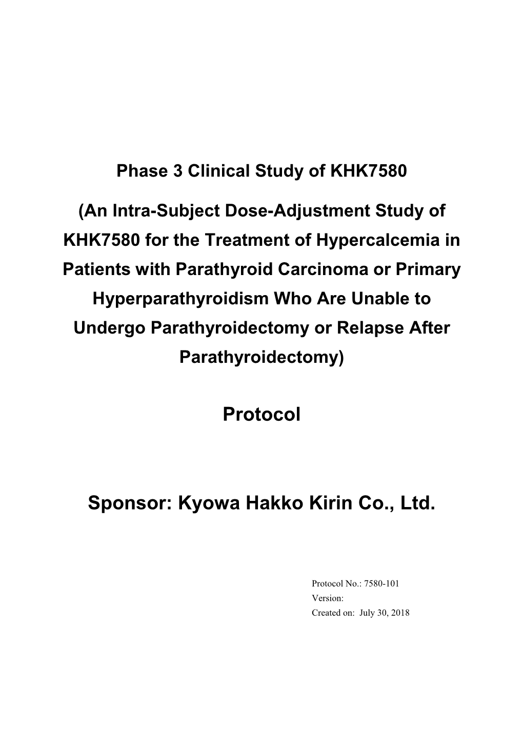 Study Protocol and Statistical Analysis Plan