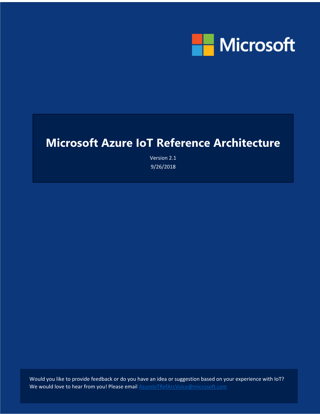 Azure Iot Reference Architecture V Ersion 2.1