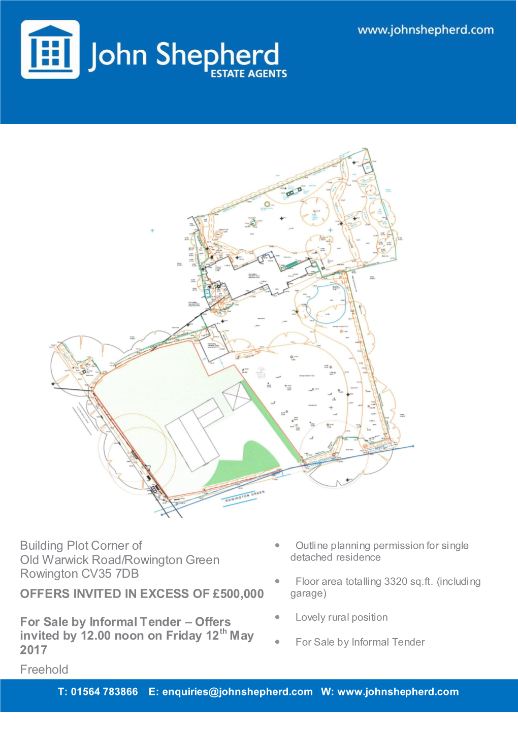 Building Plot Corner of Old Warwick Road/Rowington