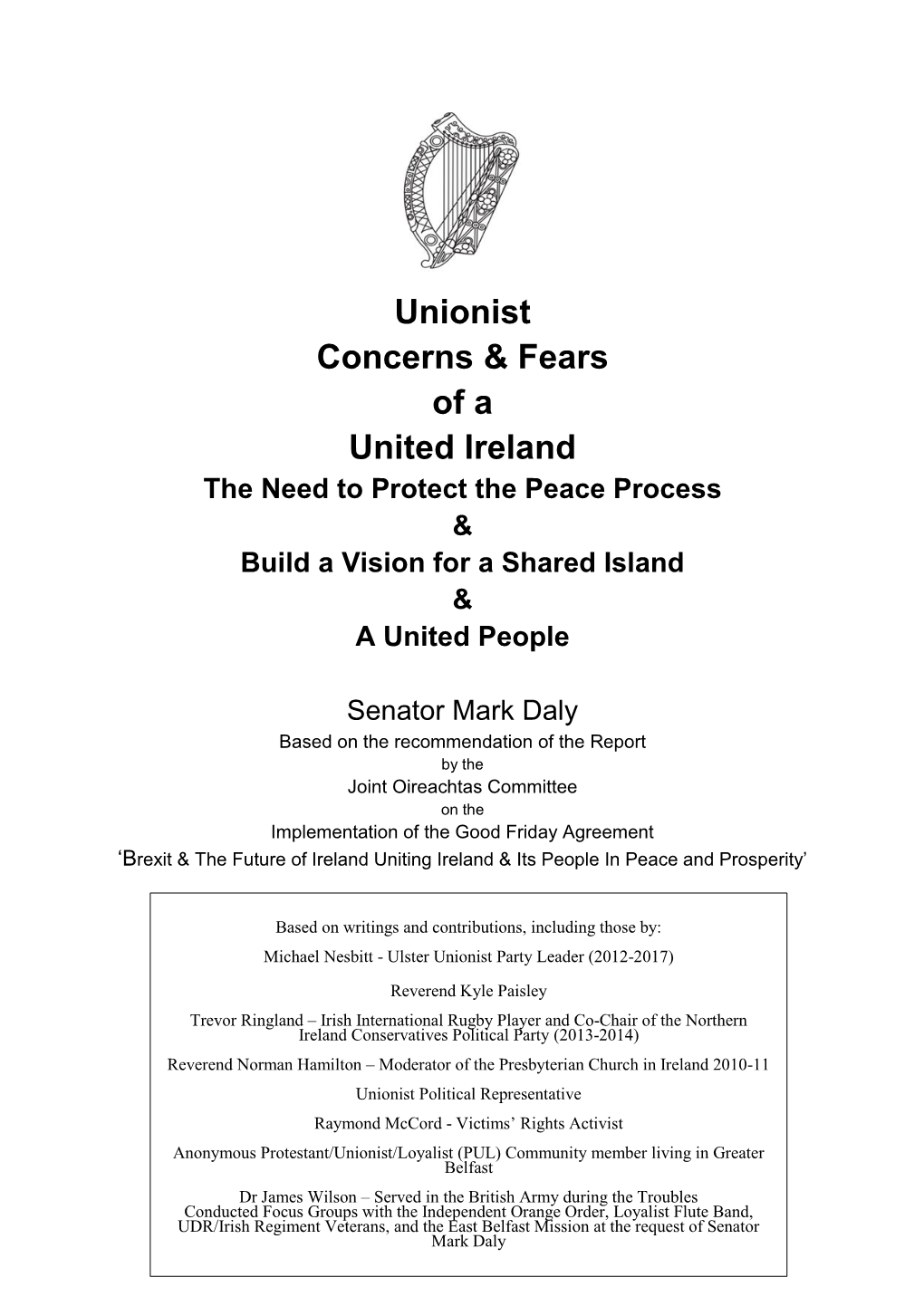 Unionist Concerns & Fears of a United Ireland