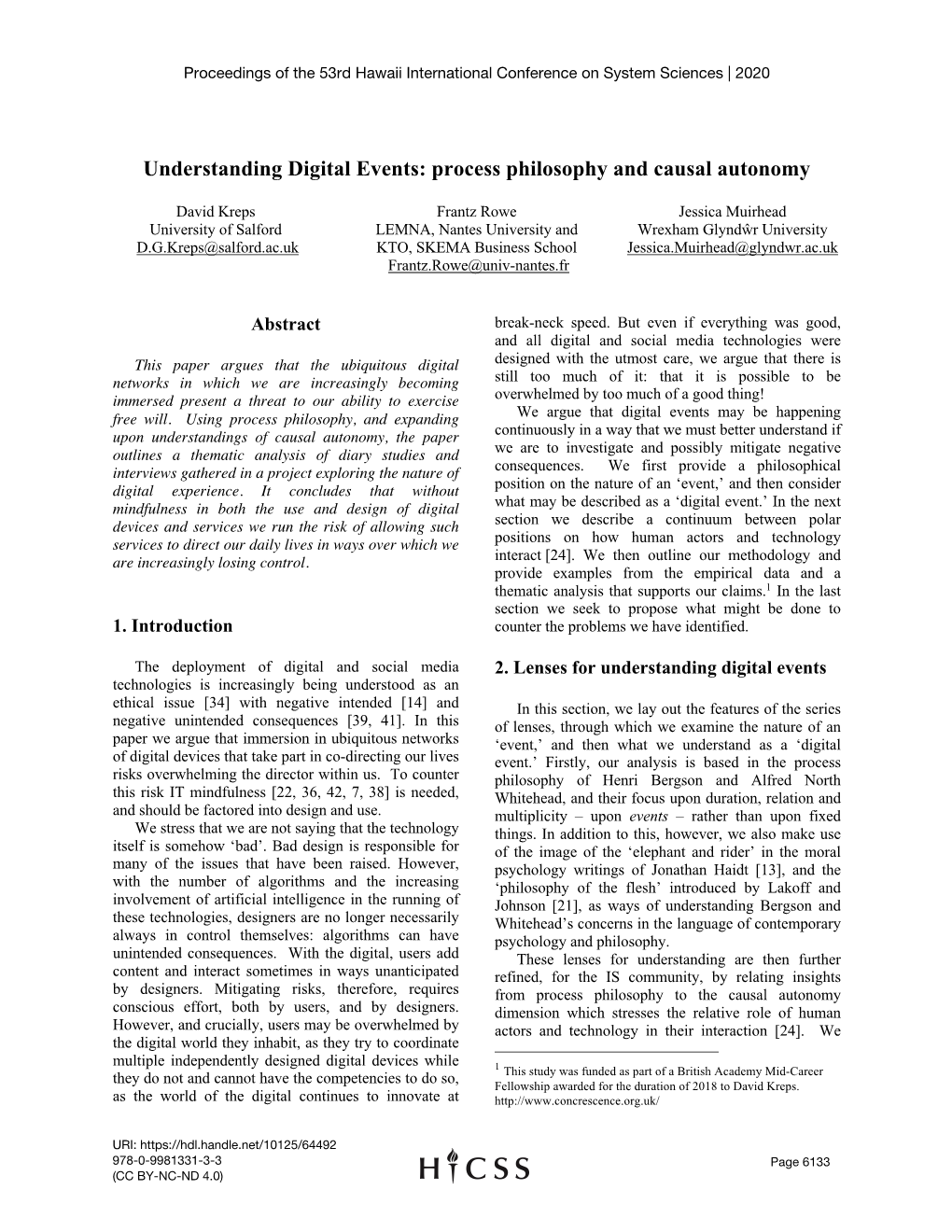 Understanding Digital Events: Process Philosophy and Causal Autonomy