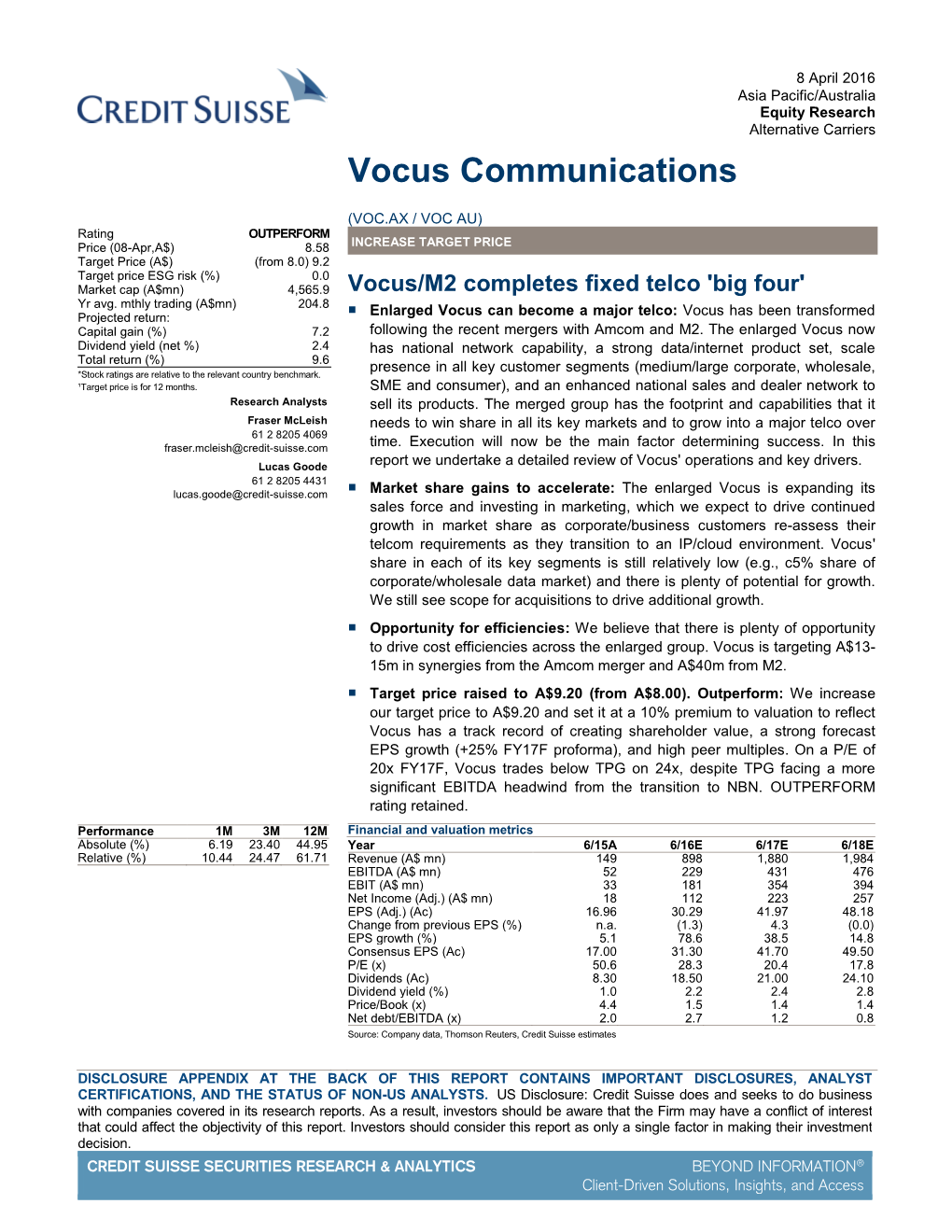 VOC.AX: Vocus/M2 Completes Fixed Telco 'Big Four'