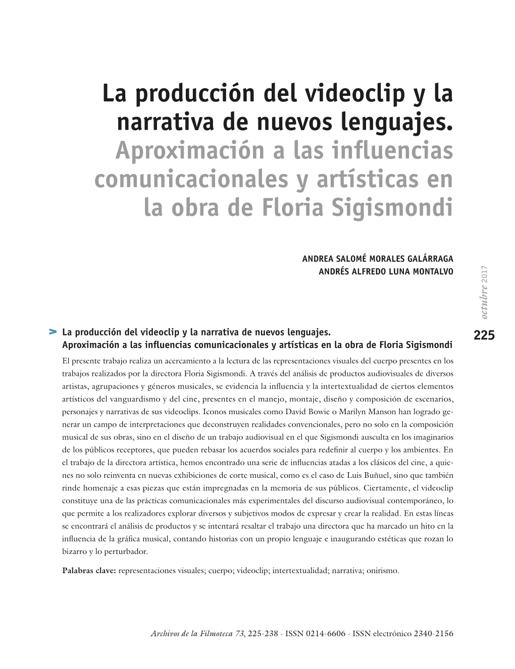 La Producción Del Videoclip Y La Narrativa De Nuevos Lenguajes