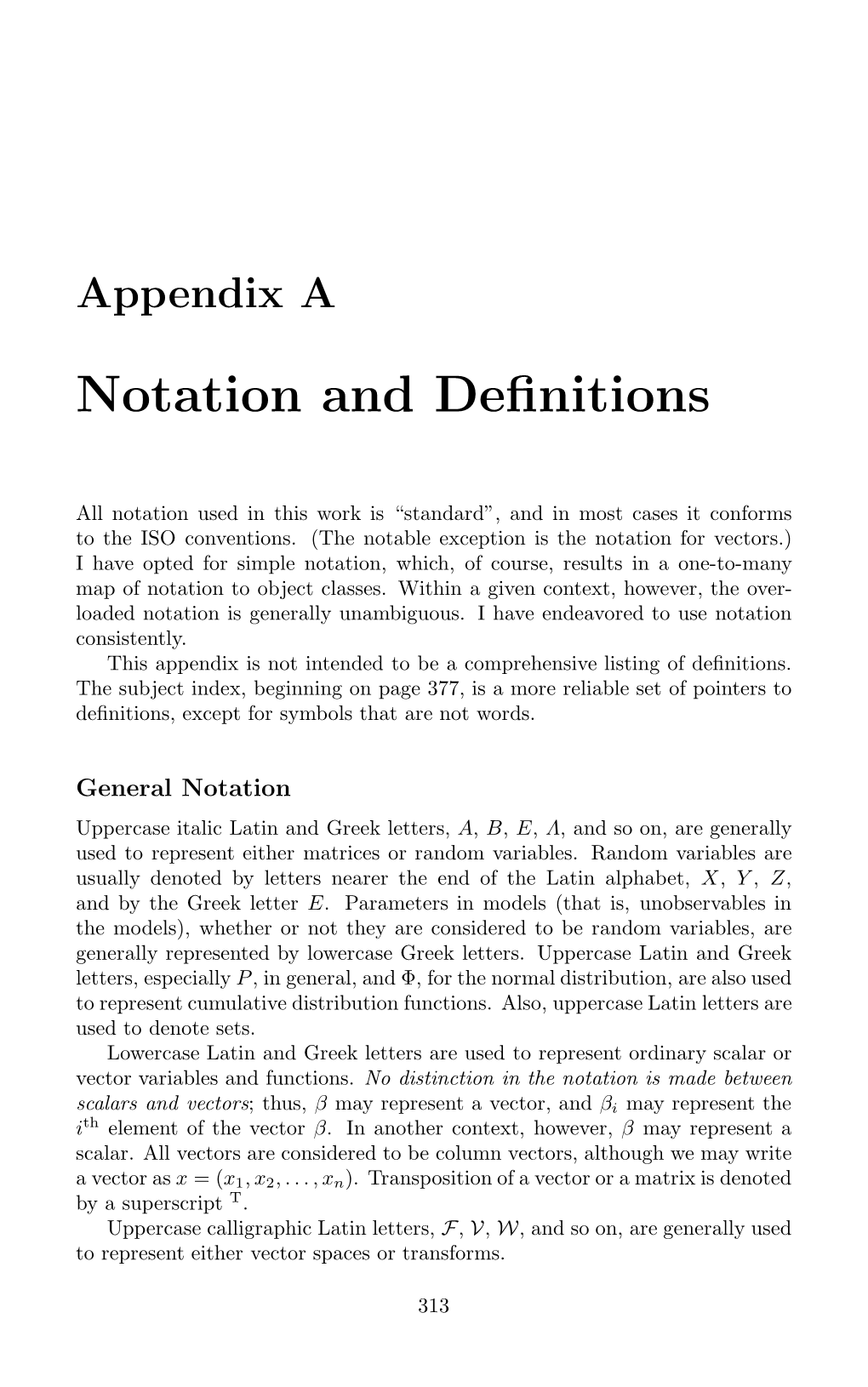 Notation and Definitions