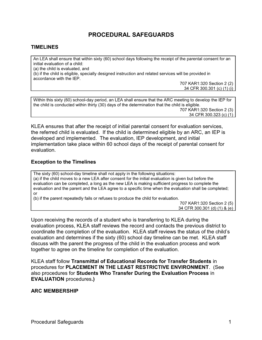 Procedural Safeguards