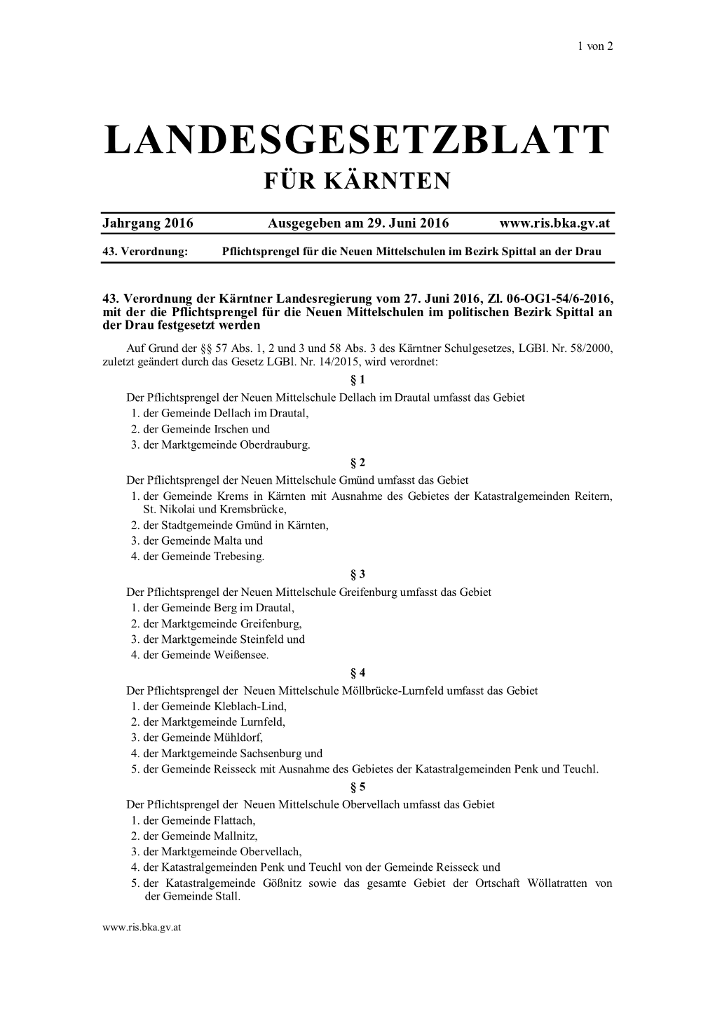 Landesgesetzblatt Für Kärnten