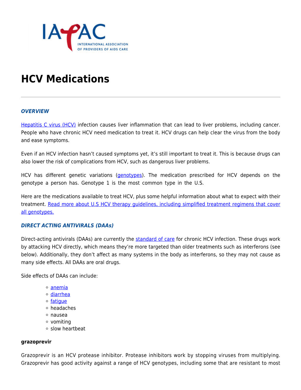 HCV Medications